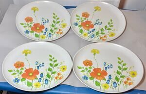 VTG Brookpark Jeannette MCM 9.5” Melamine Melmac Plates- Set of 4